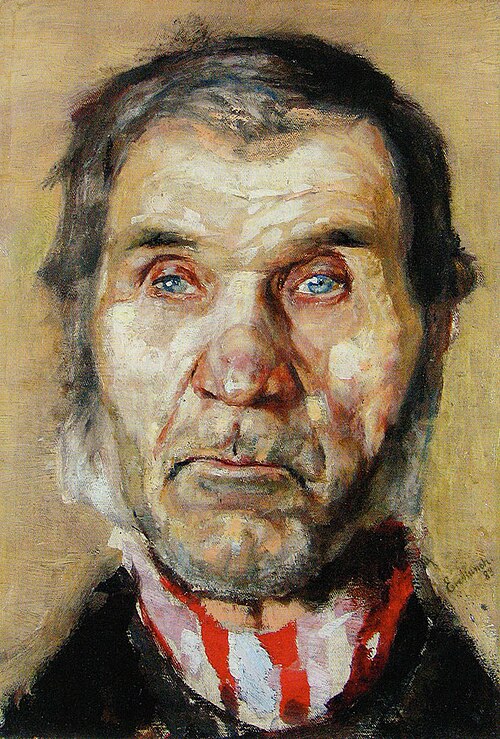 Étude de tête de vieil homme, 1883, Edvard Munch
