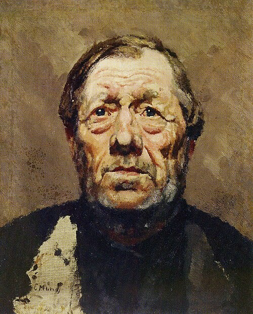 Étude de tête de vieil homme, 1883, Edvard Munch