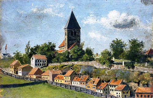 Telthusbakken with Gamle Aker Church, 1880, Edvard Munch