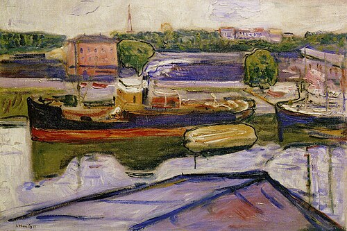 The Harbour in Lübeck, 1907, Edvard Munch
