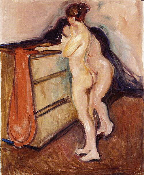 Two Nudes Standing by a Chest of Drawers, 1903, Edvard Munch