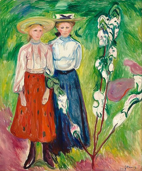 Deux Jeunes Filles au jardin, 1905, Edvard Munch