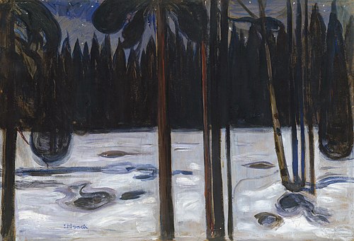forêt d'hiver, 1900, Edvard Munch