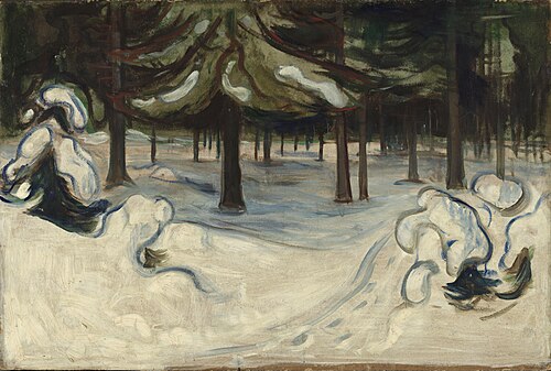 Hiver dans les bois, Nordstrand, 1899, Edvard Munch