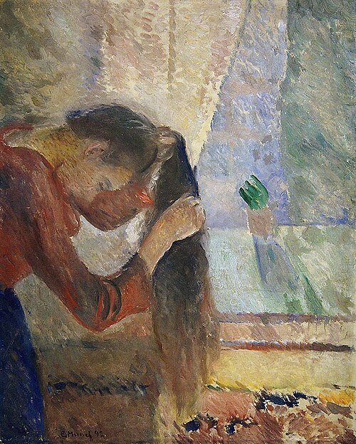 Femme se coiffant, 1892, Edvard Munch