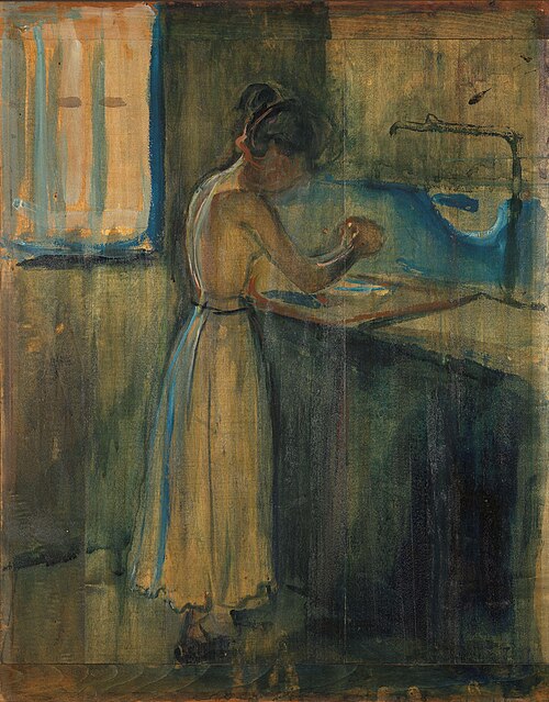 Young Woman Washing herself, 1896, Edvard Munch
