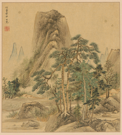 沈士充仿曹云西山水册, , Sheng Shichong
