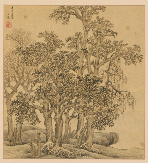 沈士充仿李营丘山水册, , Sheng Shichong