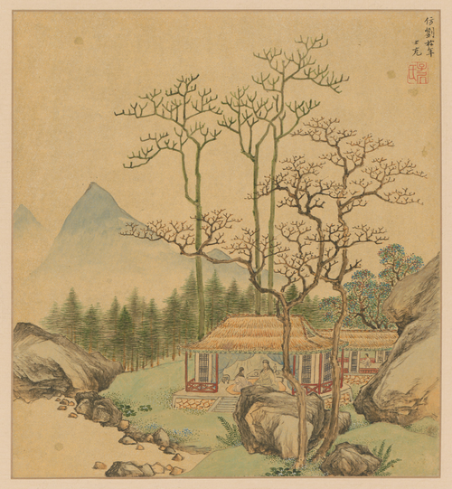 沈士充仿刘松年山水册, , Sheng Shichong