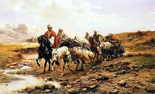 Cossack camp, 1890, Michał Gorstkin Wywiórski