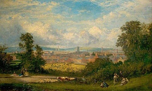 Derby from Burton Road, 1861, James Stephen Gresley