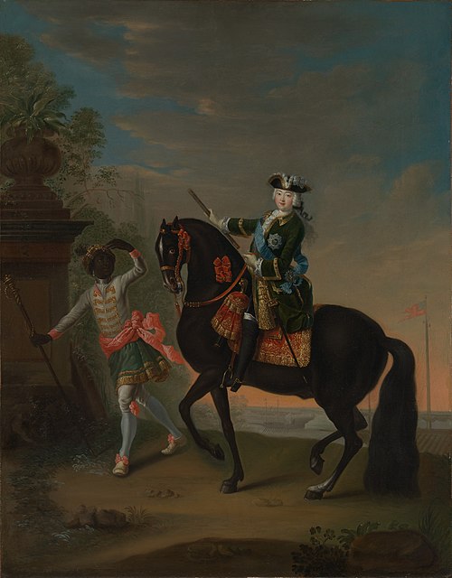 The Empress Elizabeth of Russia (1709–1762) on Horseback, Attended by a Page, 1740, Georg Christoph Grooth