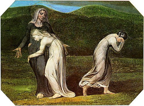 Naomi entreating Ruth and Orpah to return to the land of Moab, 1795, William Blake