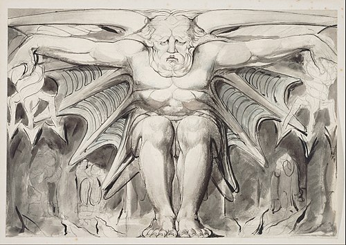 A Destroying Deity, 1820, William Blake