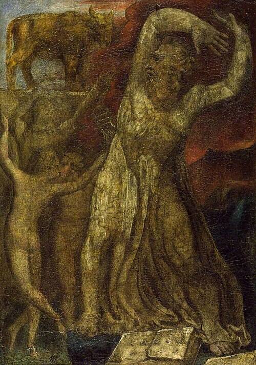Moses Indignant at the Golden Calf, 1799, William Blake
