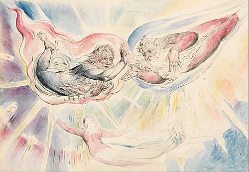St Peter and St James with Dante and Beatrice, 1824, William Blake