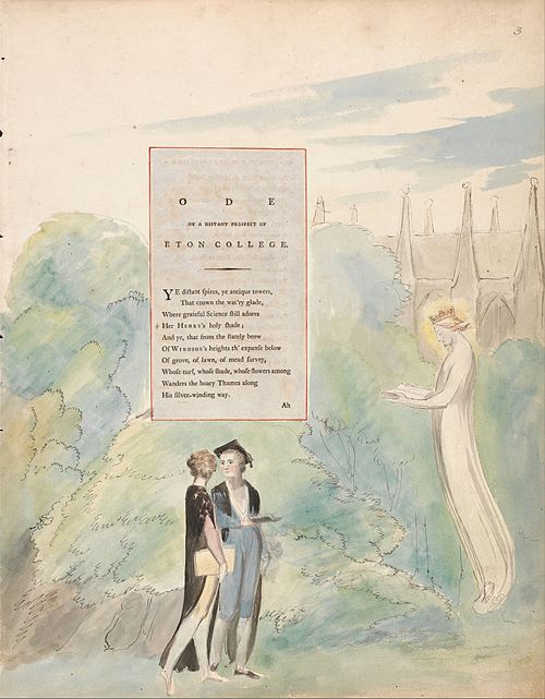 The Poems of Thomas Gray, Design 15, "Ode on a Distant Prospect of Eton College.", 1797, William Blake