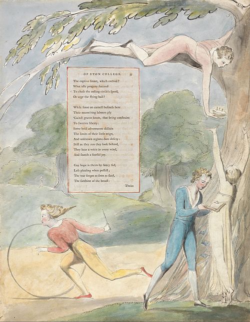 The Poems of Thomas Gray, Design 17, "Ode on a Distant Prospect of Eton College.", 1797, William Blake