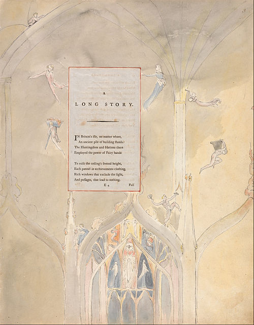 The Poems of Thomas Gray, Design 25, "A Long Story.", 1797, William Blake