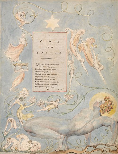 The Poems of Thomas Gray, Design 3, "Ode on the Spring.", 1797, William Blake