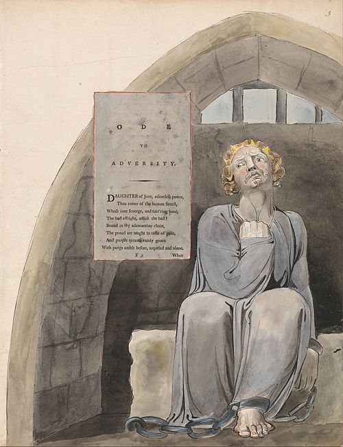 The Poems of Thomas Gray, Design 37, "Ode to Adversity.", 1797, William Blake
