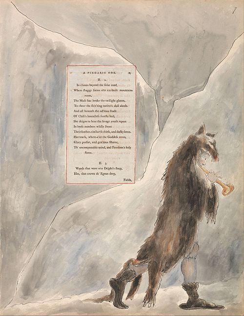 The Poems of Thomas Gray, Design 47, "The Progress of Poesy.", 1797, William Blake