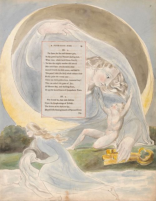The Poems of Thomas Gray, Design 49, "The Progress of Poesy.", 1797, William Blake