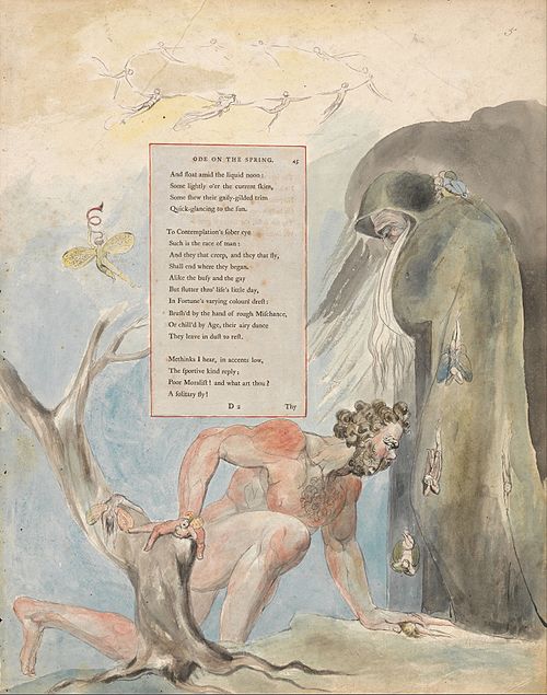 The Poems of Thomas Gray, Design 5, "Ode on the Spring.", 1797, William Blake