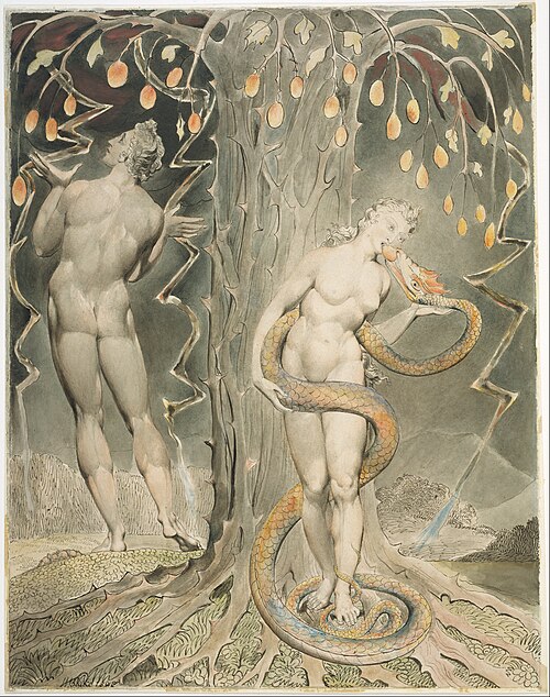 The Temptation and Fall of Eve (Illustration to Milton's "Paradise Lost"), 1808, William Blake
