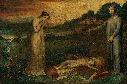 The Christ Child asleep on a cross, , William Blake