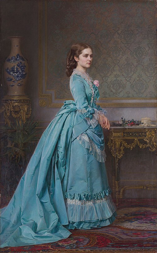 Portrait of a lady in blue, 1873, Kārlis Hūns