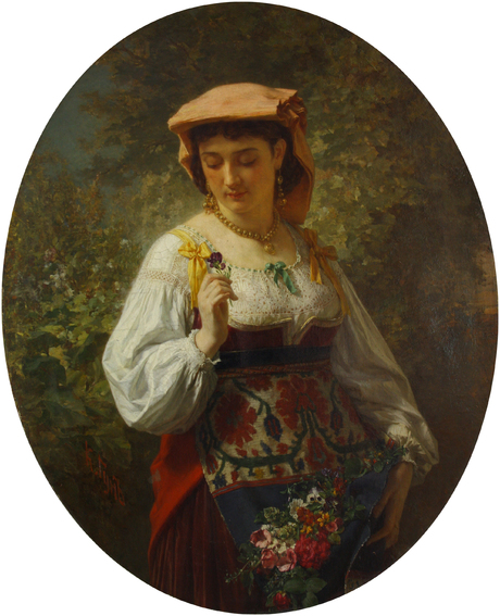 Portrait of italian woman, 1870, Carl Huns