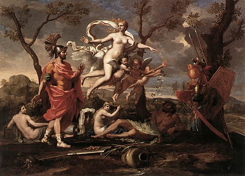 Vénus présente à Énée les armes forgées par Vulcain, 1638, Nicolas Poussin