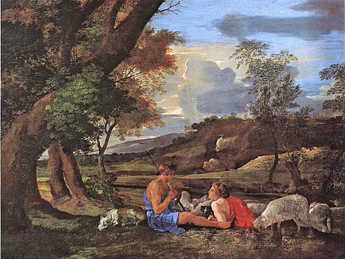 Scène pastorale, 1628, Nicolas Poussin