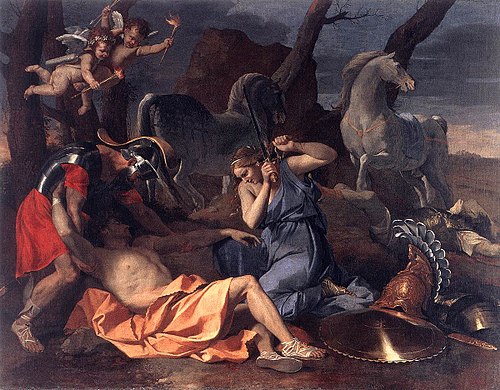 Tancrède et Herminie, 1634, Nicolas Poussin