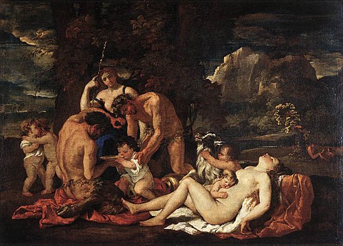 La Nourriture de Bacchus, 1624, Nicolas Poussin