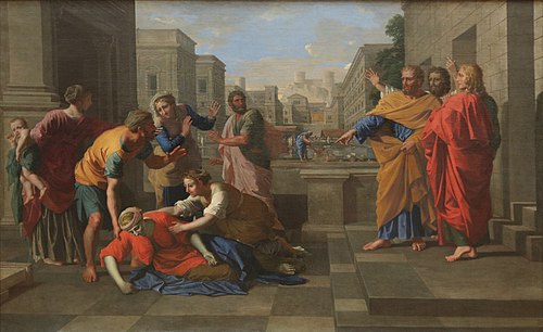 La Mort de Saphire, 1652, Nicolas Poussin