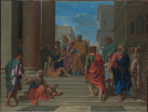 Saint Pierre et saint Jean guérissant le boiteux, 1655, Nicolas Poussin