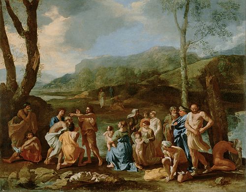 Saint Jean baptisant dans le Jourdain, 1630, Nicolas Poussin