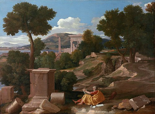 Landscape with Saint John on Patmos, 1640, Nicolas Poussin