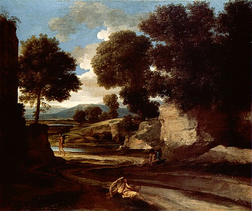 Landscape with Travellers Resting, 1637, Nicolas Poussin