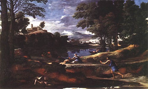 Landscape with a Man killed by a Snake, 1648, Nicolas Poussin