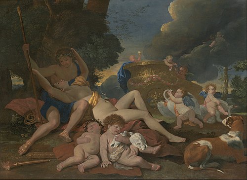 Vénus et Adonis, 1628, Nicolas Poussin