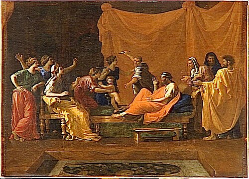 Moïse enfant foulant aux pieds la couronne de Pharaon, 1637, Nicolas Poussin