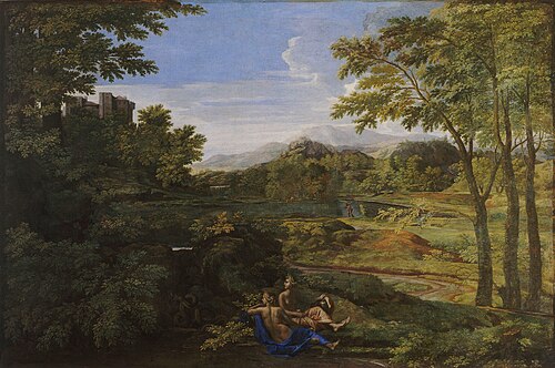 Landscape with two nymphs, 1659, Nicolas Poussin