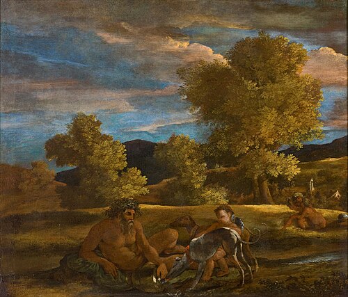 Vénus et Adonis. Paysage de Grottaferrata (right half of Venus and Adonis), 1625, Nicolas Poussin
