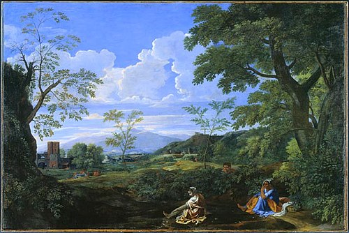 Landscape with a Woman Washing her Feet, 1650, Nicolas Poussin