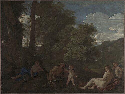 Nymphs and a Satyr (Amor Vincit Omnia), 1625, Nicolas Poussin