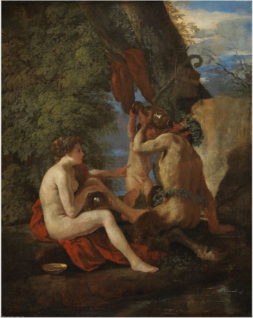 Nymph and Satyr, 1626, Nicolas Poussin