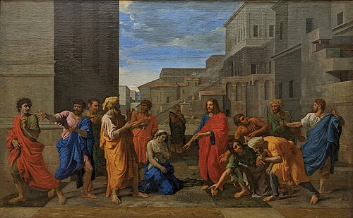 Christ and the Woman Taken in Adultery, 1653, Nicolas Poussin